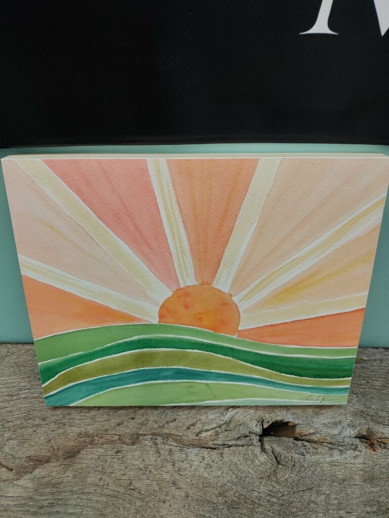 Rise and Shine Watercolor on Birch