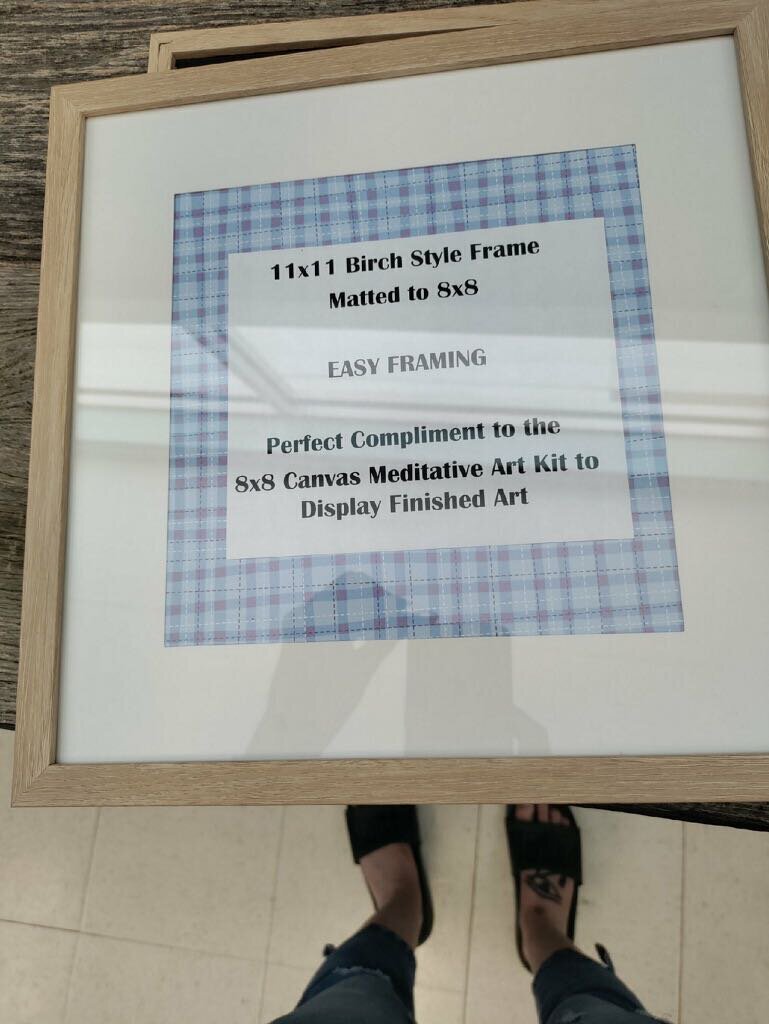 Frame: 11x11 matted to 8x8 light birch