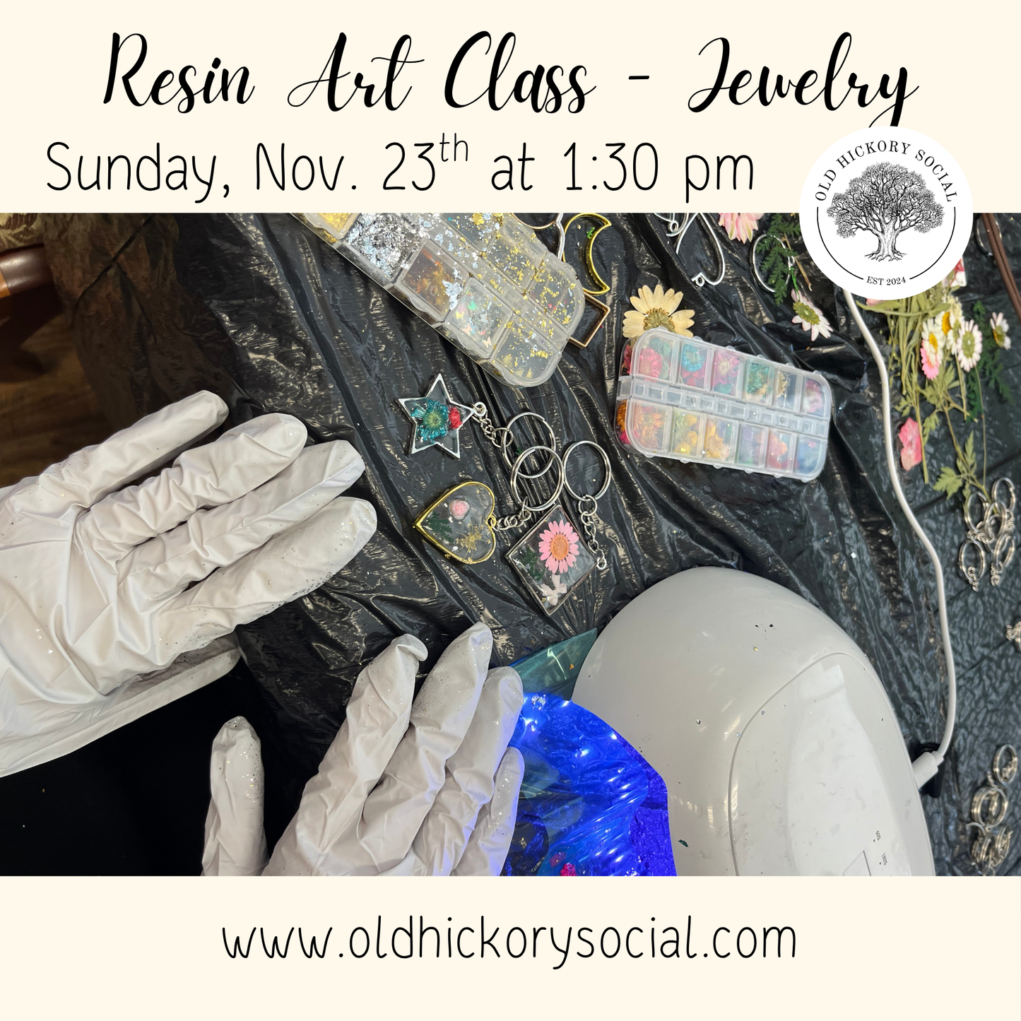 Jewelry Making - Resin Art Class 11/23/25 @ 1:30 pm