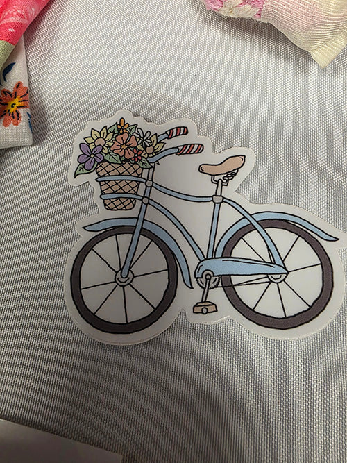 Blue Bicycle Sticker Summer Vibes