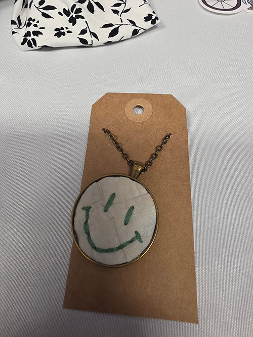 Smiley Necklace - Embroidered