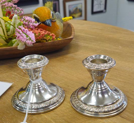 Pair of Weighted Sterling Solver Candle Holders