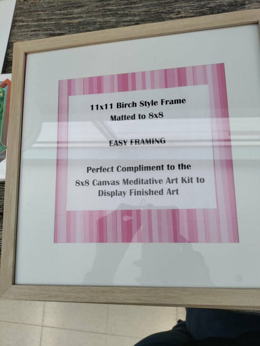 Frame: 11x11 matted to 8x8 light birch