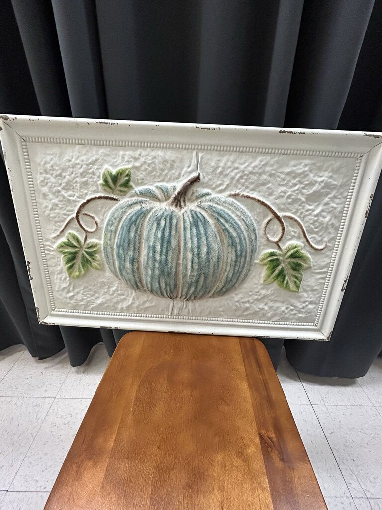 Embossed Metal Pumpkin Decor