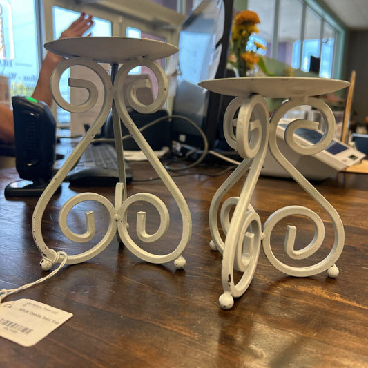 White Candle Stick Pair