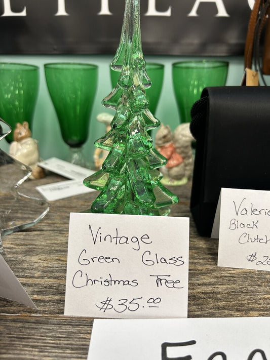Vintage Green Glass Christmas Tree