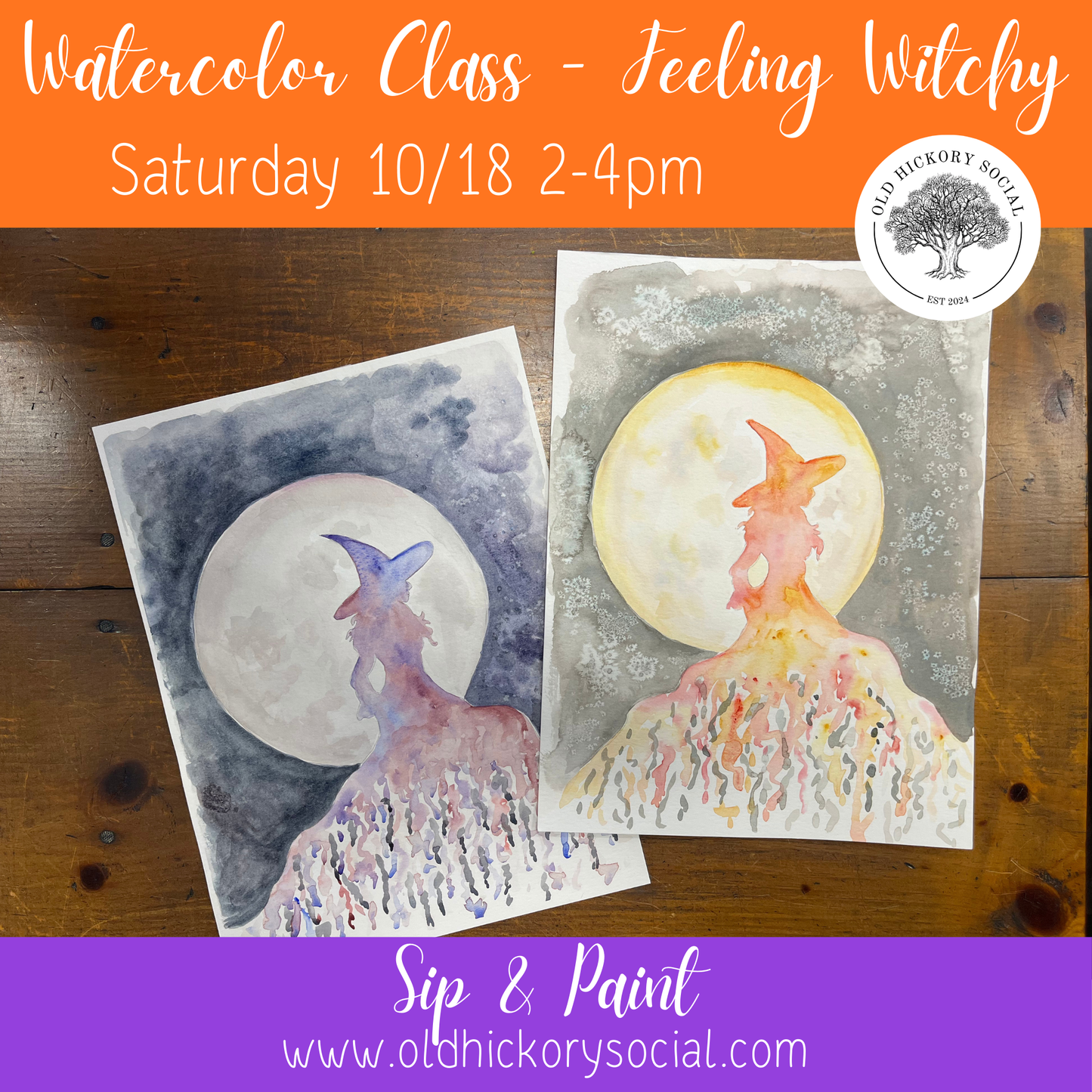 Watercolor Class - Feeling Witchy 10/18/25 @ 2 pm