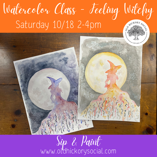 Watercolor Class - Feeling Witchy 10/18/25 @ 2 pm