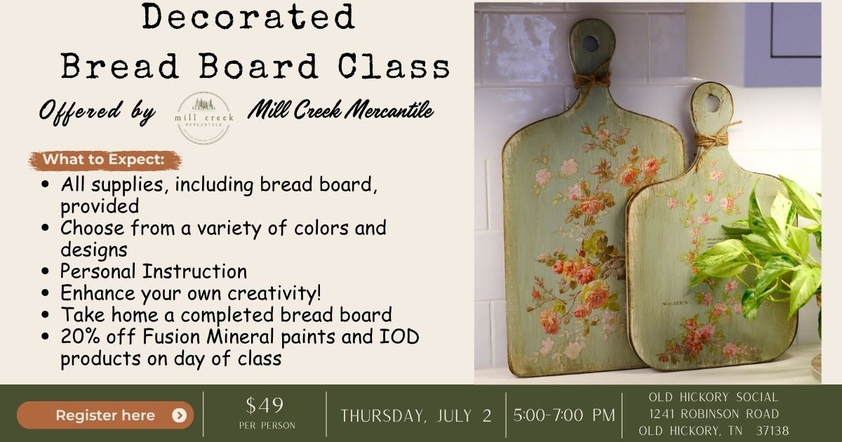 Decorative Board Class, July 2nd 5pm- 7pm