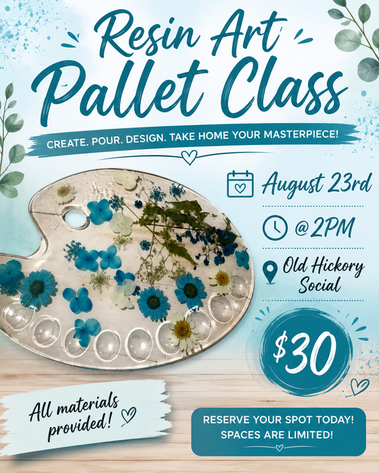 Resin art pallet class- August 23rd @ 2pm