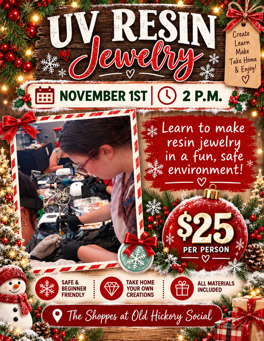 UV resin jewelry class, November 1st @2pm