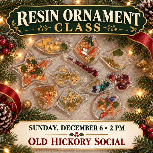 Resin ornament class, December 2nd @2pm